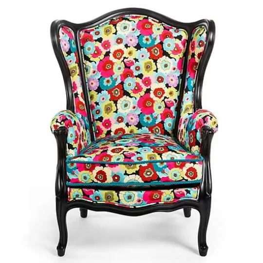 Cheap MacKenzie-Childs Always Flowers Outdoor Wing Chair