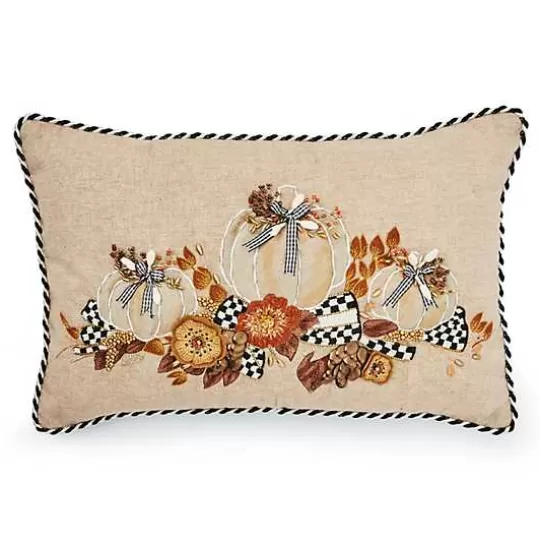 Fashion MacKenzie-Childs Autumn Frost Beaded Pumpkin Lumbar Pillow