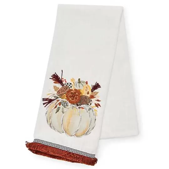 Sale MacKenzie-Childs Autumn Frost Pumpkin Applique Dish Towel