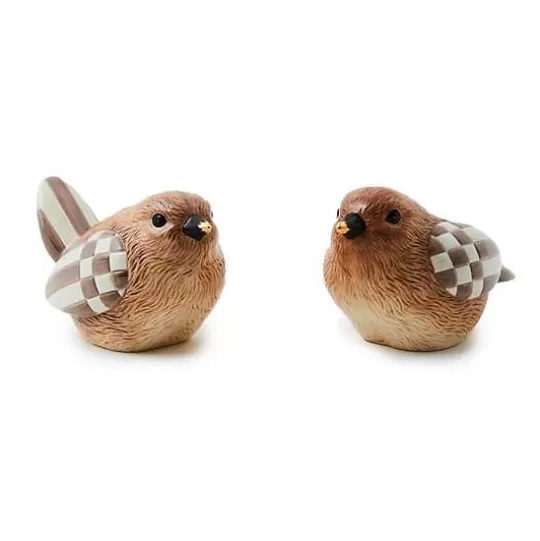 New MacKenzie-Childs Autumnology Ceramic Bird Bud Vases, Set of 2