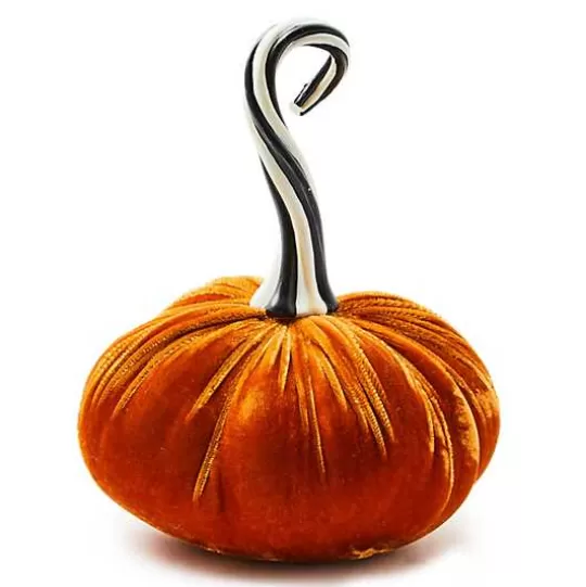 Flash Sale MacKenzie-Childs Autumnology Orange Twisted Stem Velvet Pumpkin