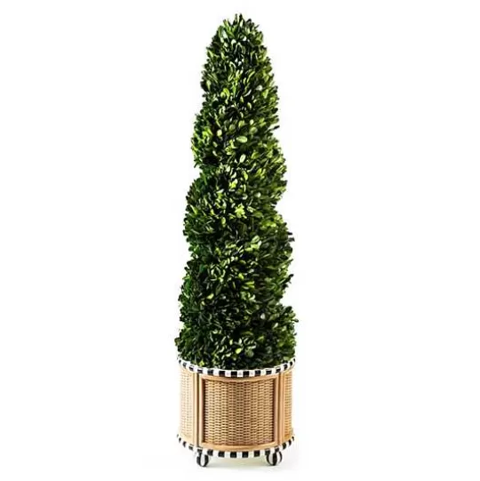 Discount MacKenzie-Childs Basket Weave Spiral Medium Boxwood Topiary