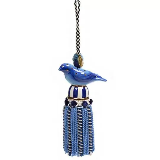 Clearance MacKenzie-Childs Bird Blue Ceramic Tassel