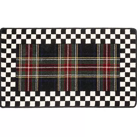 Outlet MacKenzie-Childs Black Stewart Tartan Rug - 2'3 x 3'9