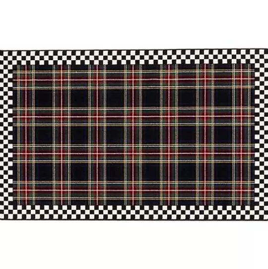 Sale MacKenzie-Childs Black Stewart Tartan Rug - 5'1 x 8'2