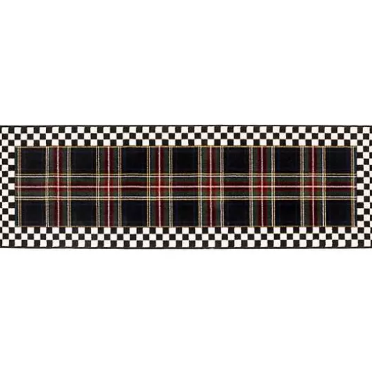 Best MacKenzie-Childs Black Stewart Tartan Rug - 2'6 x 8' Runner