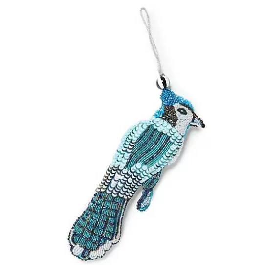 Best Sale MacKenzie-Childs Blue Jay Bird Beaded Ornament