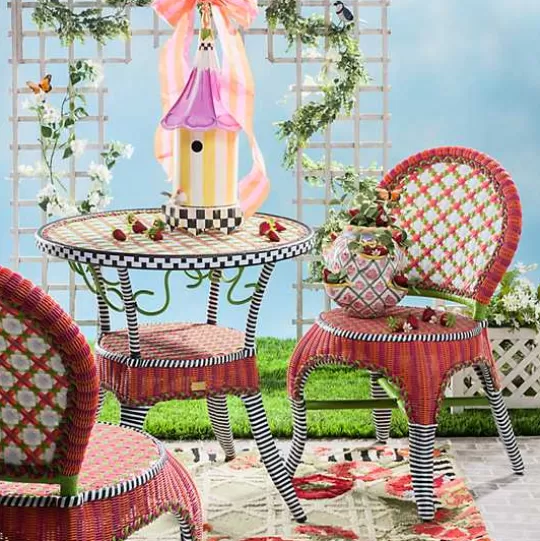 Outlet MacKenzie-Childs Breezy Poppy Outdoor Cafe Chair