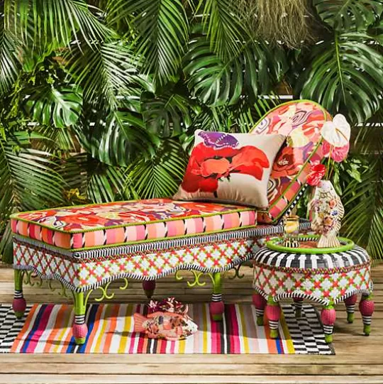 Shop MacKenzie-Childs Breezy Poppy Outdoor Chaise