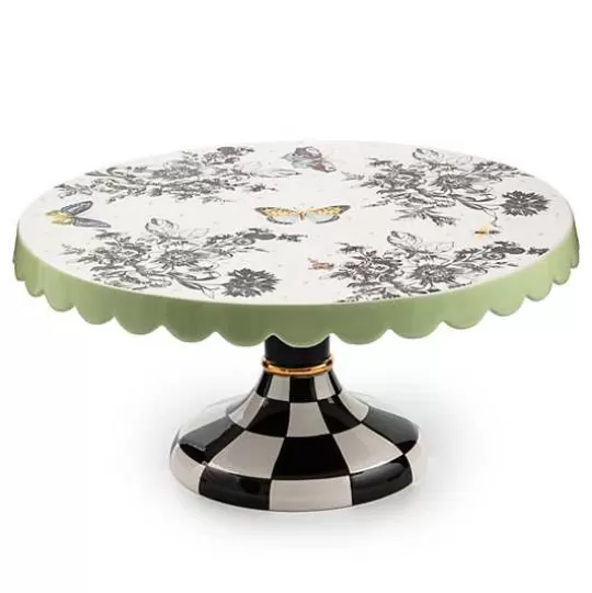 Cheap MacKenzie-Childs Butterfly Toile Large Pedestal Platter