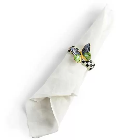 Flash Sale MacKenzie-Childs Butterfly Toile Napkin Rings, Set of 4