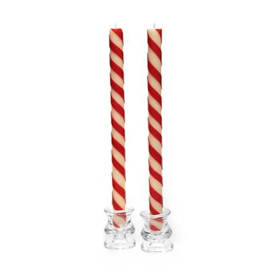 Discount MacKenzie-Childs Candy Cane Dinner Candles, Set of 2