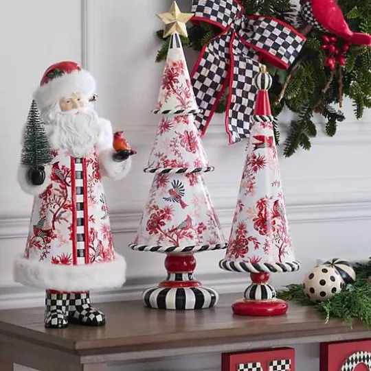 New MacKenzie-Childs Cardinal Toile Santa with Cardinal