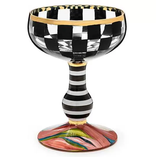 Cheap MacKenzie-Childs Carnival Black Coupe Glass