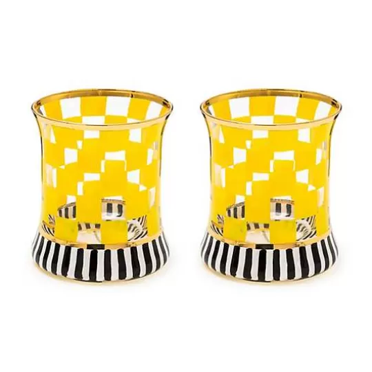 Shop MacKenzie-Childs Carnival Yellow Tumbler Glass, Set of 2