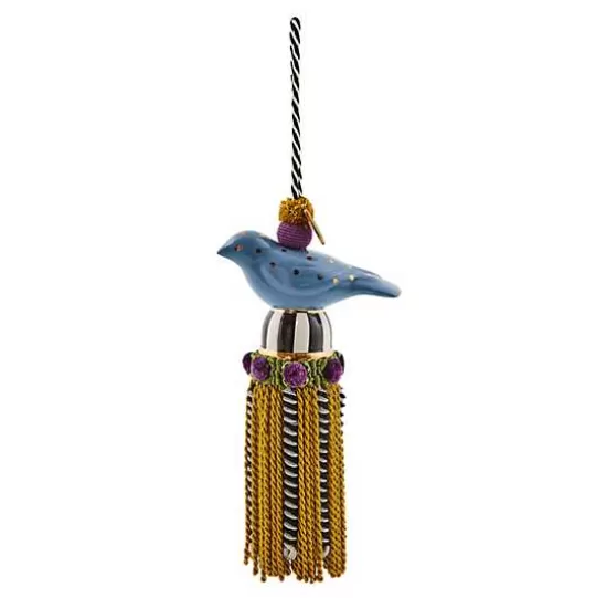 Discount MacKenzie-Childs Cerulean Blue Ceramic Bird Tassel