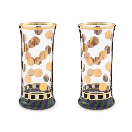 Store MacKenzie-Childs Cirque Purple  Green Highball Glass, Set of 2