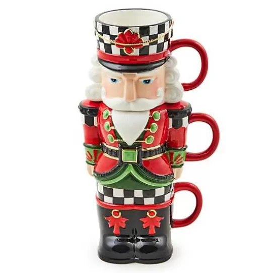 Hot MacKenzie-Childs Classic Courtly Nutcracker Stacking Mugs, Set of 3