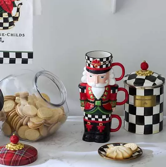 Hot MacKenzie-Childs Classic Courtly Nutcracker Stacking Mugs, Set of 3