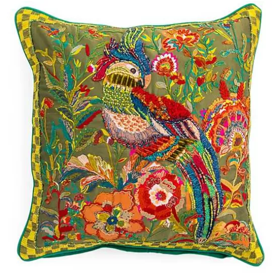 Best Sale MacKenzie-Childs Cockatiel Chartreuse Throw Pillow