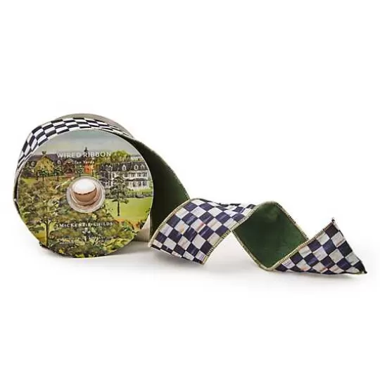 Cheap MacKenzie-Childs Courtly Check 2.5 Green Suede Ribbon