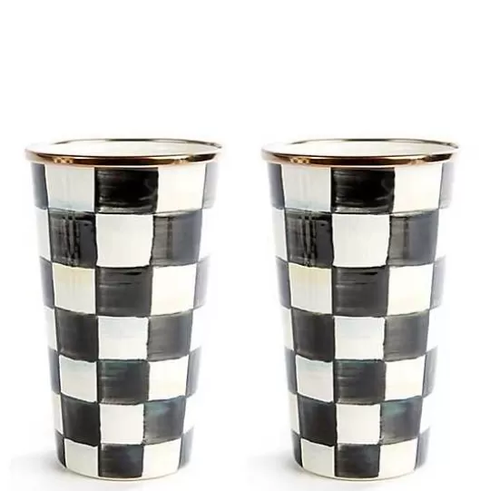 Best Sale MacKenzie-Childs Courtly Check 20 oz. Tumblers, Set of 2