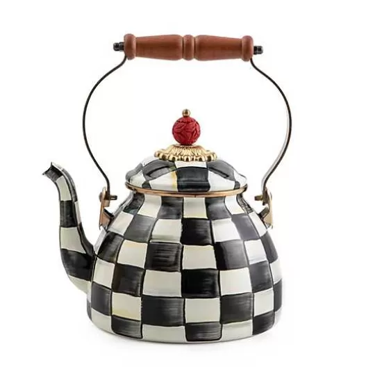 Cheap MacKenzie-Childs Courtly Check 2 Quart Tea Kettle