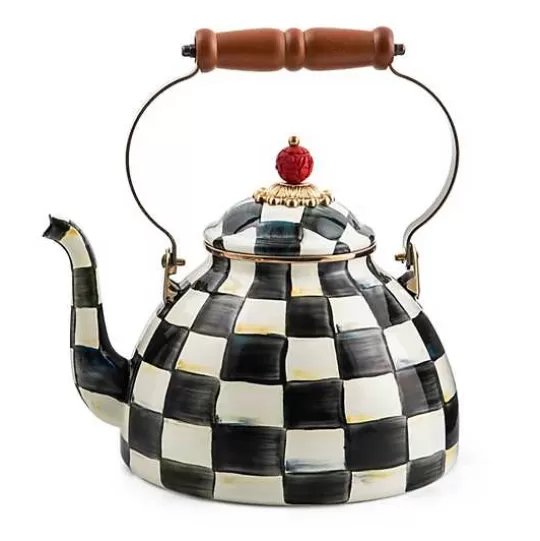 Best Sale MacKenzie-Childs Courtly Check 3 Quart Tea Kettle