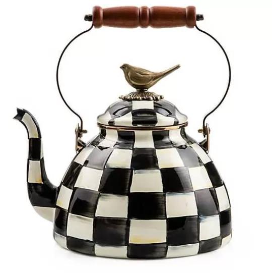 Cheap MacKenzie-Childs Courtly Check 3 Quart Tea Kettle with Bird