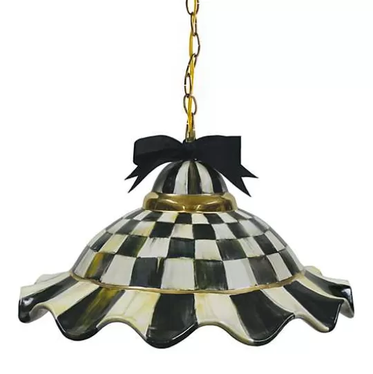 Shop MacKenzie-Childs Courtly Check Ceramic Fluted Hanging Lamp