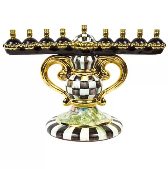 Best Sale MacKenzie-Childs Courtly Check Ceramic Menorah