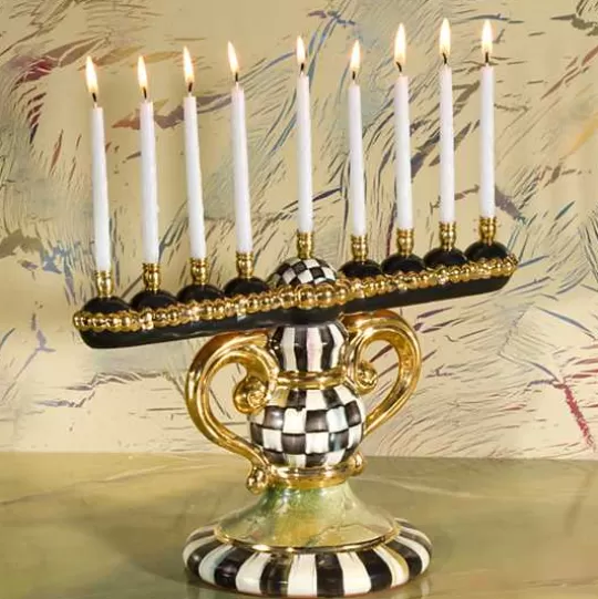 Best Sale MacKenzie-Childs Courtly Check Ceramic Menorah