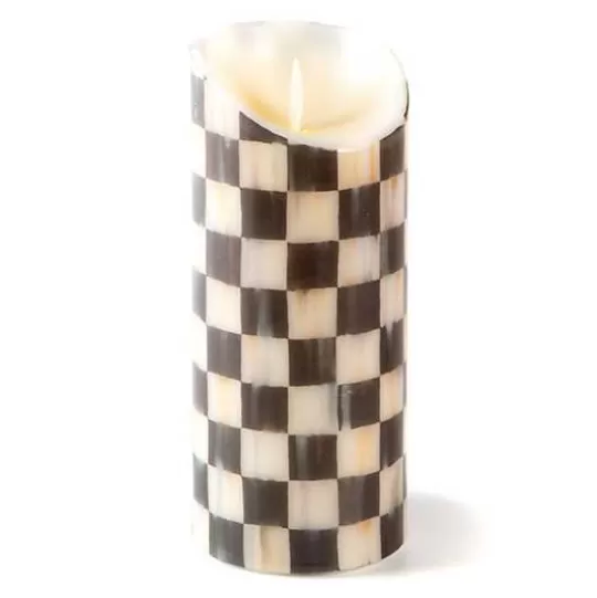 Best MacKenzie-Childs Courtly Check Flicker 7 Pillar Candle