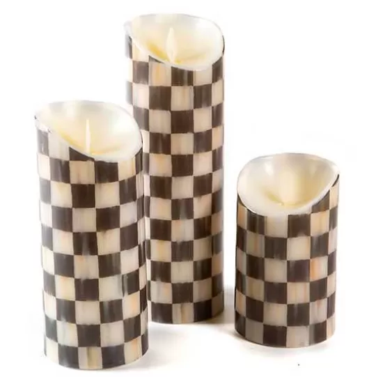 Store MacKenzie-Childs Courtly Check Flicker Candles - Set of 3