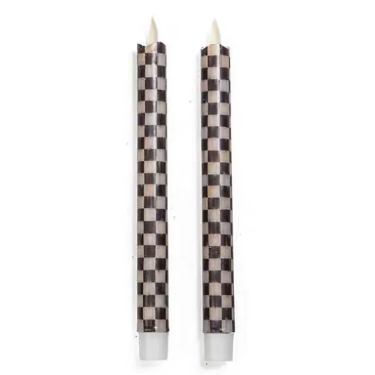 Cheap MacKenzie-Childs Courtly Check Flicker Dinner Candles, Set of 2