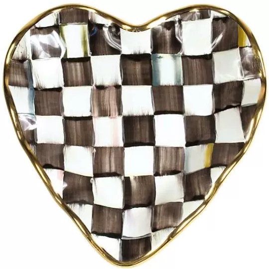 Store MacKenzie-Childs Courtly Check Fluted Heart Plate