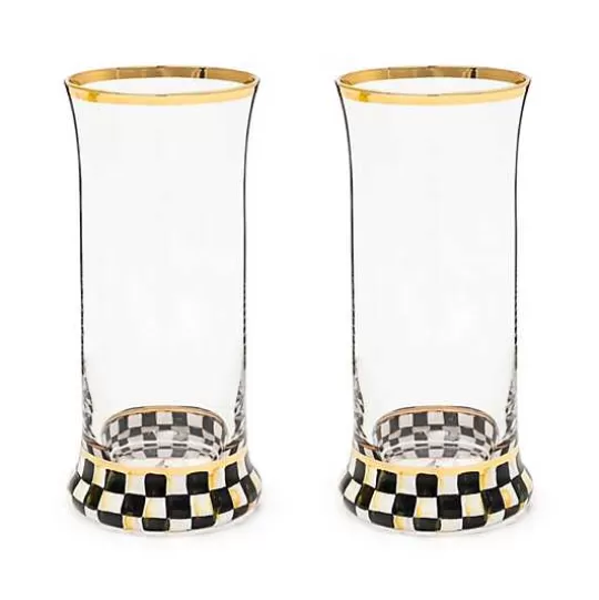 Outlet MacKenzie-Childs Courtly Check Highball Glass, Set of 2