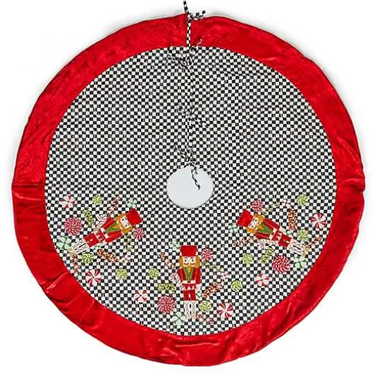 Clearance MacKenzie-Childs Courtly Check Holiday Nutcracker Tree Skirt