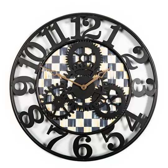 New MacKenzie-Childs Courtly Check Large Farmhouse Wall Clock