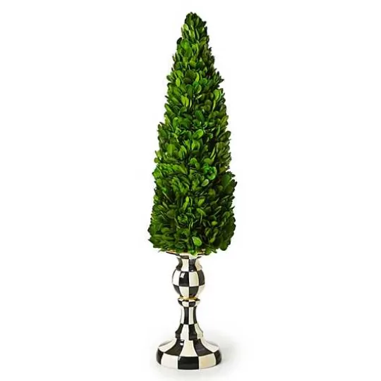 New MacKenzie-Childs Courtly Check Large Pedestal Boxwood Tree