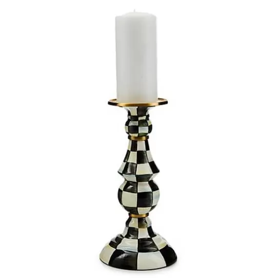 Store MacKenzie-Childs Courtly Check Large Pillar Candlestick