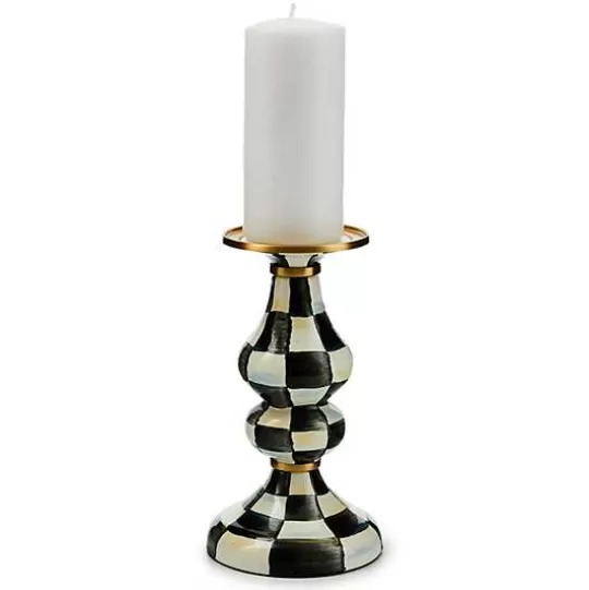 Sale MacKenzie-Childs Courtly Check Medium Pillar Candlestick