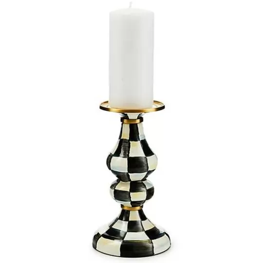 Sale MacKenzie-Childs Courtly Check Medium Pillar Candlestick