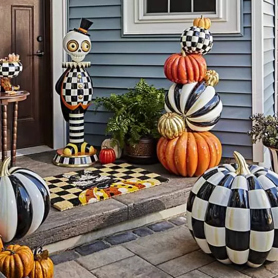 Fashion MacKenzie-Childs Courtly Check Outdoor Pumpkin