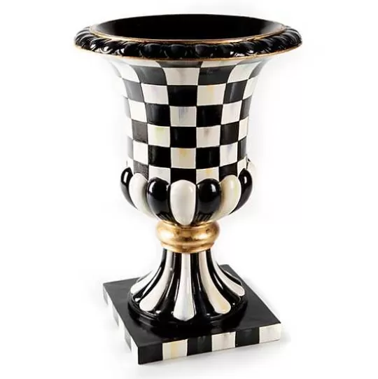 Best MacKenzie-Childs Courtly Check Pedestal Tabletop Urn