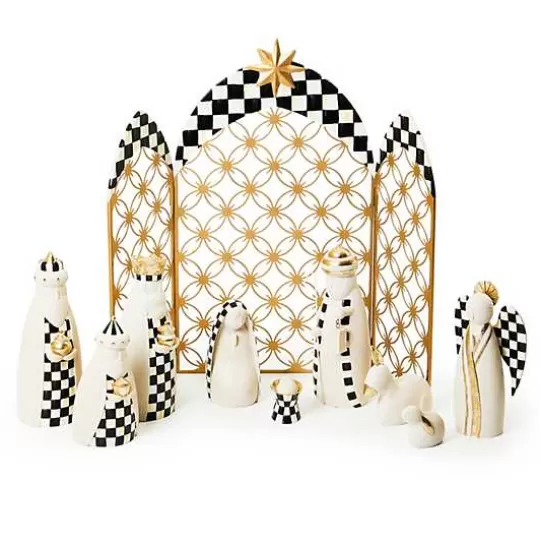 Clearance MacKenzie-Childs Courtly Check 10-Piece Mini Nativity Set