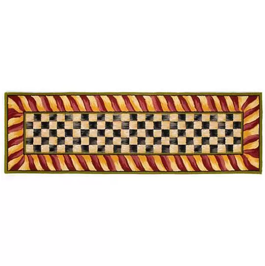 Sale MacKenzie-Childs Courtly Check Red  Gold 2'6 x 8' Runner