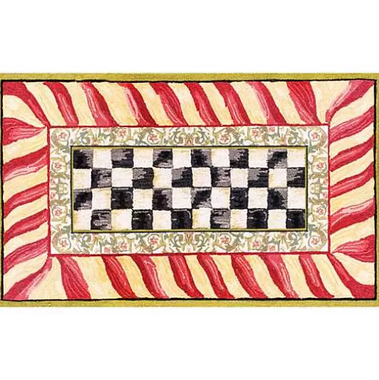 Shop MacKenzie-Childs Courtly Check Red  Gold 3' x 5' Washable Rug