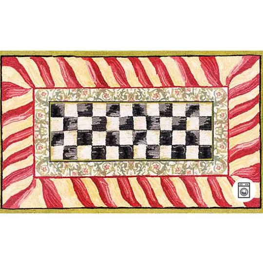 Shop MacKenzie-Childs Courtly Check Red  Gold 3' x 5' Washable Rug