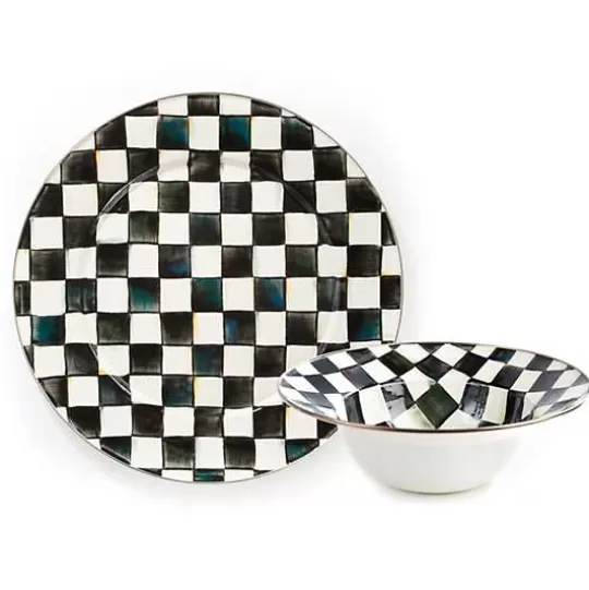 Cheap MacKenzie-Childs Courtly Check Serving Platter  Bowl Set